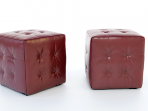 leather pouf Model 3D