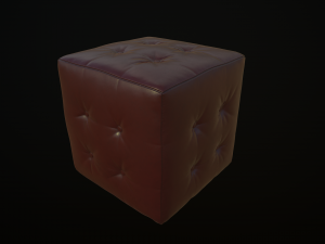 leather pouf Model 3D
