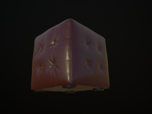 leather pouf Model 3D