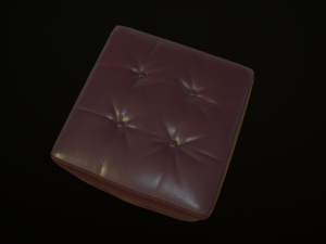 leather pouf Model 3D