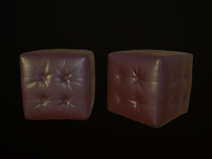leather pouf Model 3D
