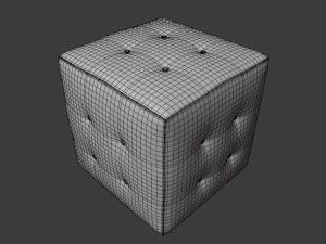 leather pouf Model 3D