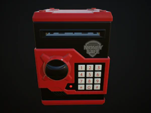 caixa de banco de moedas eletr&ocirc;nicas brinquedo infantil Modelo 3D