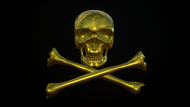golden skull 3D Model .c4d .max .obj .3ds .fbx .stl .blend 