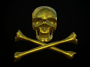 golden skull 3Dモデル