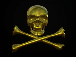 золотий череп 3D Модель