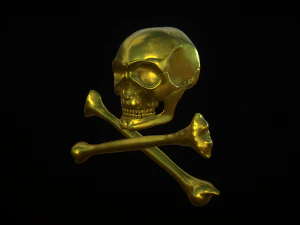 golden skull 3D Model