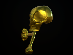 golden skull 3D Model