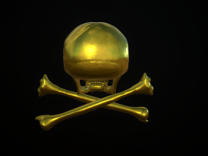 golden skull 3D Model