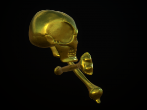 golden skull 3D Model