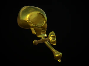 golden skull 3D Model