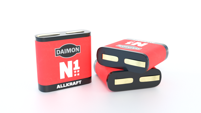 battery square 3r12 3D Model .c4d .max .obj .3ds .fbx .stl .blend 