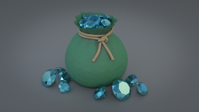 bag of diamonds 3D 模型 .c4d .max .obj .3ds .fbx .stl .blend 