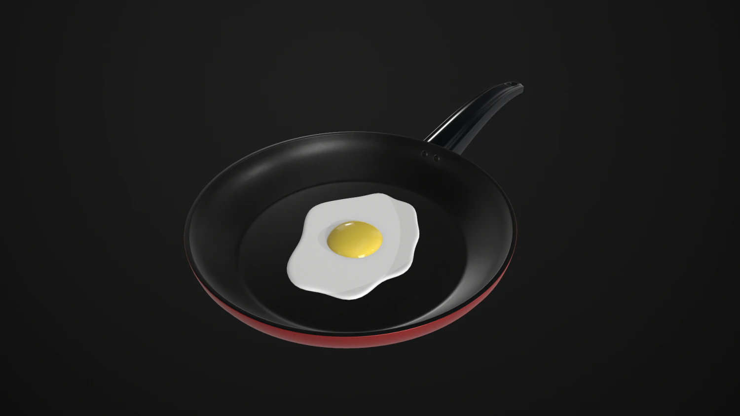 egg in a frying pan 3D Model .c4d .max .obj .3ds .fbx .stl .blend 