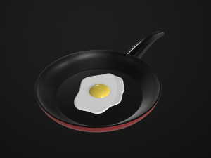 egg in a frying pan 3D Model