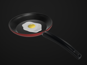 egg in a frying pan 3D मॉडल