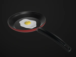 egg in a frying pan 3D Model