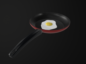 egg in a frying pan 3D मॉडल