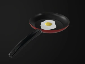 egg in a frying pan 3D Model