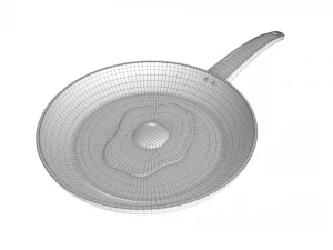 egg in a frying pan 3D Model