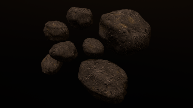asteroids Model 3D .c4d .max .obj .3ds .fbx .stl .blend 
