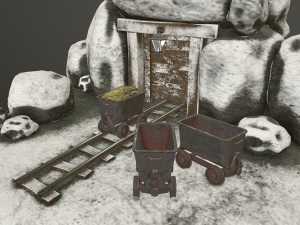 gold mine Modello 3D