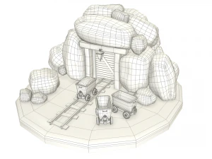 mine d'or Modèle 3D