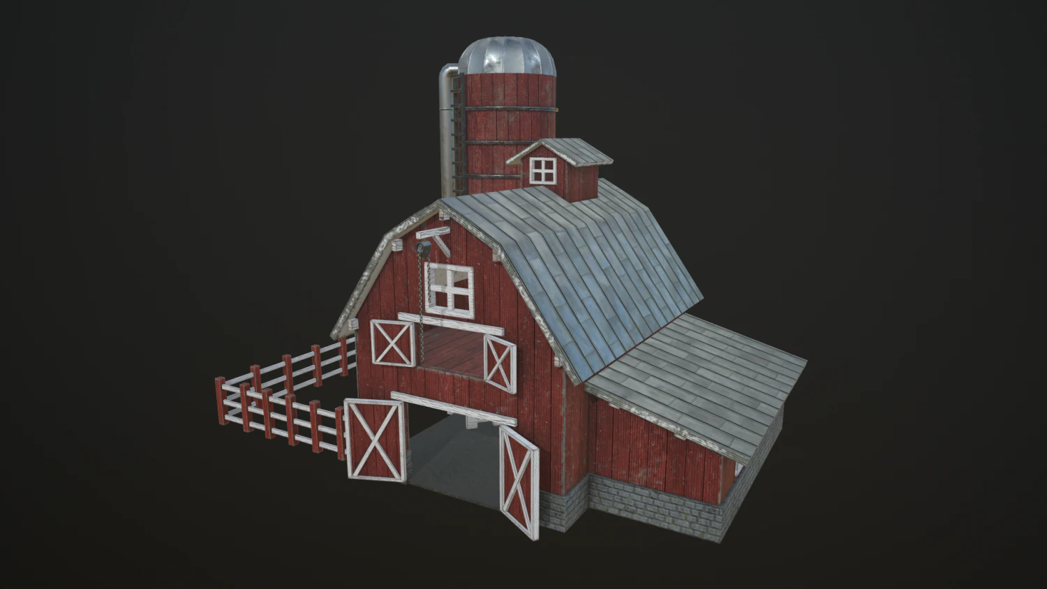 farm barn 3D Model .c4d .max .obj .3ds .fbx .stl .blend 