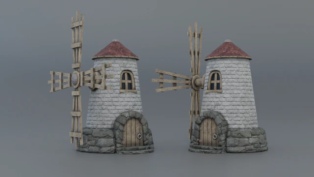 windmill 3D Model .c4d .max .obj .3ds .fbx .stl .blend 