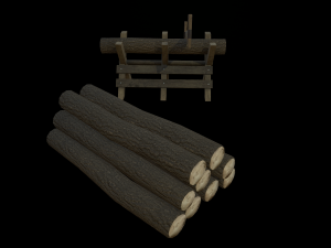 saw and logs Model 3D