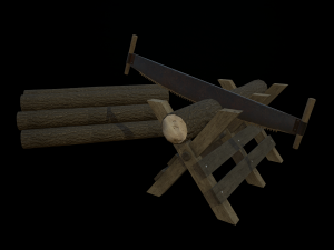 saw and logs Model 3D
