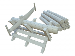 saw and logs Model 3D