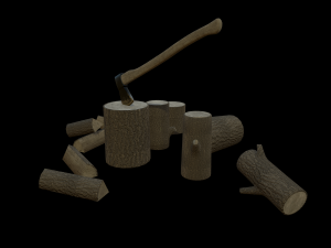 ax and firewood 3D Model