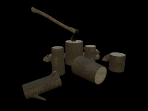 ax and firewood 3D Model