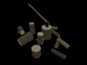 ax and firewood 3D Model