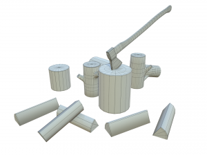 ax and firewood 3D Model