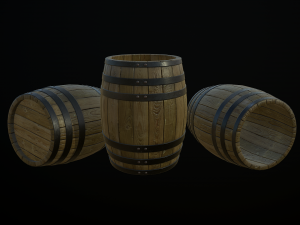 wooden open barrel Modelo 3D