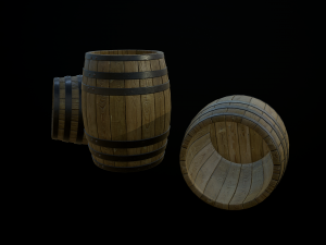 wooden open barrel 3D Model