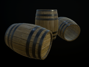 wooden open barrel 3D Model