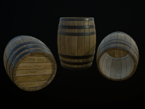 wooden open barrel 3D Model