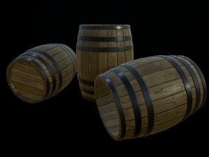 wooden open barrel 3D Model