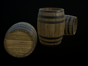 wooden open barrel 3D Model