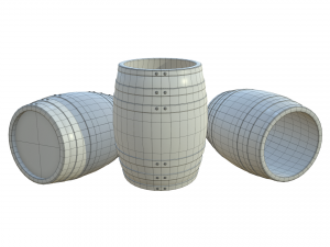 wooden open barrel 3D Model