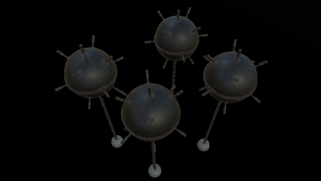 sea mine Model 3D .c4d .max .obj .3ds .fbx .stl .blend 