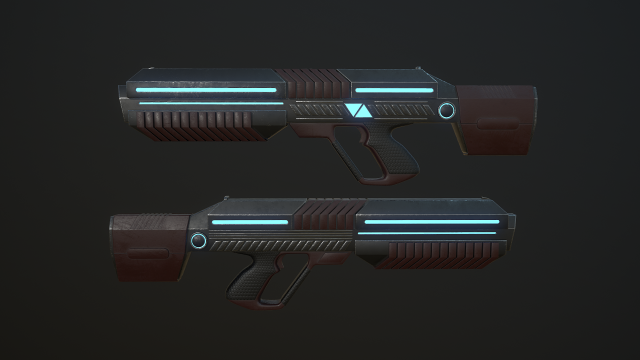 sci-fi rifle Modelo 3D .c4d .max .obj .3ds .fbx .stl .blend 