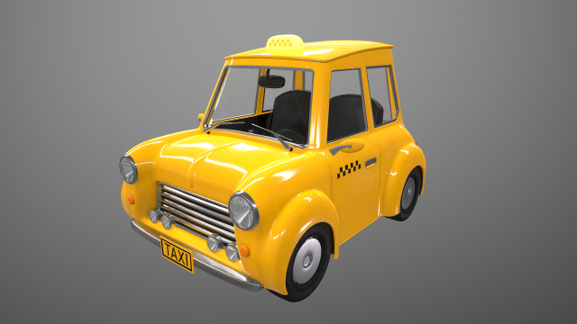 mini taxi car Modelo 3D .c4d .max .obj .3ds .fbx .stl .blend 