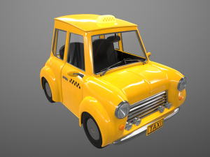 mini taxi car Modelo 3D