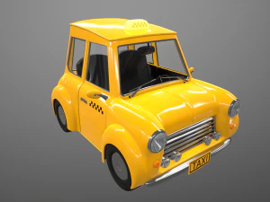 mini taxi car 3D Model