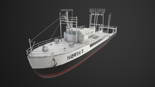 fishing trawler 3D Model .c4d .max .obj .3ds .fbx .stl .blend