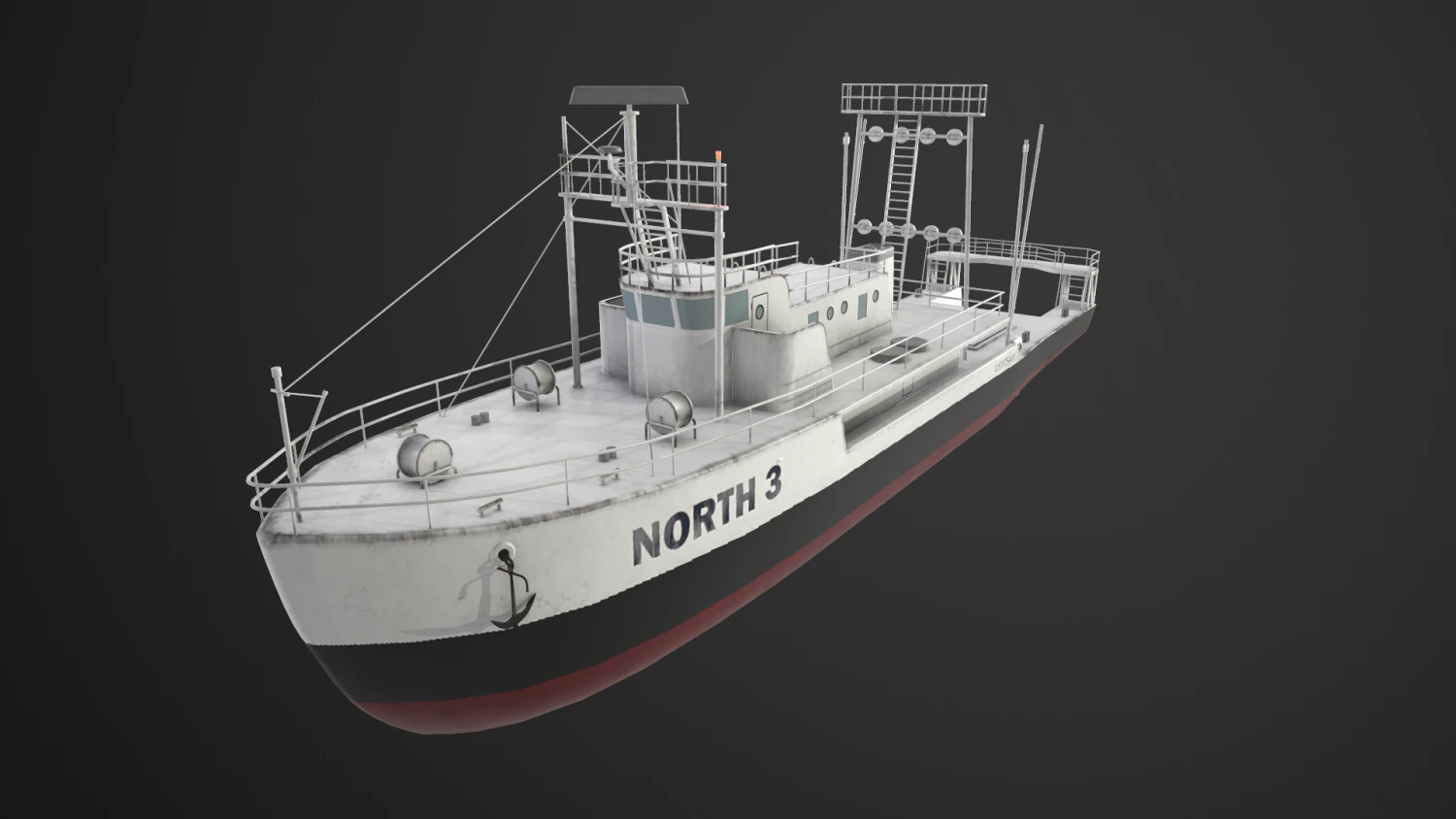 fishing trawler 3D Model .c4d .max .obj .3ds .fbx .stl .blend